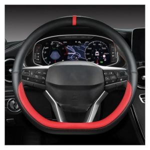 DZSJUNCHENSM Couvre Volant Voiture Housse De Volant Voiture en Forme De D pour Seat pour Ateca pour FR 2017 2020 pour Leon St 2020 pour Arona pour FR 2017 2021 Accessoires Auto Housse Volant(Rouge) (rongjieshishang, neuf)