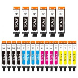 Cartridgeify 22-Pack PGI-570XL CLI-571XL Cartouche d'encre Compatible avec Canon PGI-570 CLI-571 XL Multipack, pour Pixma MG5750 TS5050 MG5751 TS5055 MG5753 MG6850 MG6851 TS5051 TS5053 TS6050 MG7750 (Cartridgeify, neuf)