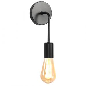iDEGU Applique Murale Interieur Industrielle LED Lampe Murale Vintage en M&eacute;tal Simple Luminaire E27 &Eacute;clairage Applique R&eacute;tro pour Salon Chambre &agrave; Coucher Couloir Salle de Bain (Type E, Noir, 1 Pack) (IDEGU, neuf)