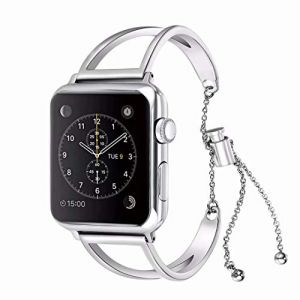 Bracelet Montre Compatible avec Apple Watch 9 41mm, Bling Bracciale de Remplacement en Acier Inoxydable Bracelets de Montre Compatible avec iWatch 38mm 40mm 41mm 42mm Série SE 11 10 9 8 7 6 5 4 3 2 1 (Tryence, neuf)