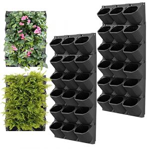 XQZMD Poches de plantation suspendues, Pot de plantation mural auto-arrosant, Mur v&eacute;g&eacute;tal vertical pour jardin ext&eacute;rieur avec 36 pots, Poche de plantation murale pour jardin, terrasse (36 pi&egrave;ces (numberds, neuf)