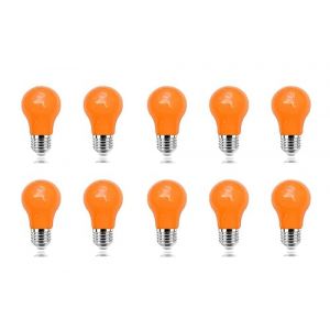 ZFQ Ampoule LED de Couleur E27 3W à vis Ampoule Orange, Équivalent Incandescence 30W, pour Mariage Halloween Fête De Noël Bar Ambiance Ambiance Décor, Lot de 10 (ZFQ, neuf)