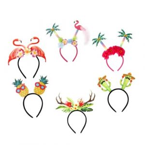 SAFIGLE 6 Pièces Bandeau Hawaïen Décoratif pour Fête à Thème Plage Accessoires de Déguisement Colorés Filles (KKater, neuf)
