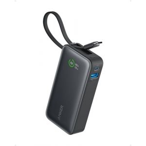 Anker Nano Batterie Externe 10000 mAh avec c&acirc;ble USB-C int&eacute;gr&eacute;, Puissance maximale PD 30 W avec 1 Port USB-C & A, Compatible avec iPhone 17 Pro Max16//15/14/13, MacBook, Galaxy, iPad, AirPods (AnkerDirect FR, neuf)