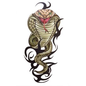 Tatouages ​​temporaires imperméables, tatouages ​​temporaires, autocollant de tatouage imperméable cool cobra vert (FXFXDZMY, neuf)