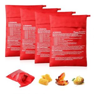 YZROHYI 4 Pi&egrave;ces Sac Cuisson Pomme de Terre Micro Ondes,Sachet Micro Ondes Patate,Sac &agrave; Pomme de Terre Raclette,Potato Express,Sac &agrave; Patate Conservation,Sac Cuisson four R&eacute;utilisable - Rouge (Jonasvivi Kft., neuf)