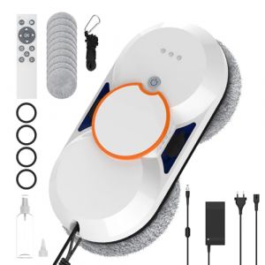 Mioanser Robot Nettoyeur de Vitre, 5600pa Robot Laveur de Vitre Automatique avec Double Jet d'eau, Technologie de Détection de Bord Intelligente, 3 Modes de Nettoyage, Télécommande et 8 Chiffons (RAMONA DIVERSE MARKET, neuf)