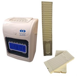 QuickClocks Pointeuse QC500ED - Machine de pr&eacute;sence pour Les employ&eacute;s. Le kit de d&eacute;marrage Comprend des Cartes de Tampon et Un Cadre de Carte pour Les Petites Entreprises. (QuickClocks, neuf)