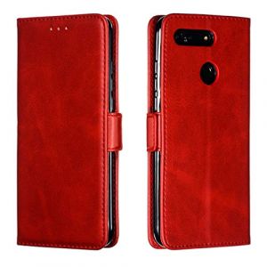 LMFULM&reg; &Eacute;tui pour Honor View 20 (6,4 Pouces) PU Cuir Couverture Magn&eacute;tique Portefeuille Protection Housse Stent Fonction Flip Cuir pour Honor View 20 Rouge (LMAZWUFULM, neuf)