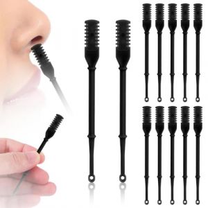 12pcs 2 en 1 Coupe-Poils de Nez, Rotation à 360° Tondeuse à Poils de Nez Coupe Poils de Nez Homme Femmes Double Face avec Cure-Oreilles Portable Outil d'Épilation des Narines (Noir) (Jenniy, neuf)