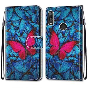 Mo-Somnus Coque pour Huawei Y7 2019, Etui en Cuir PU Portefeuille Housse Coque avec 360 Degr&eacute;s Silicone Antichoc Protection Cover Cuir Pochette Magn&eacute;tique und Flip B&eacute;quille (Papillon) (Mo-Beauty EU Store, neuf)