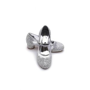 ELSA & ANNA Chaussures de Princesse pour Filles - Reine des Neige &agrave; Talons de 3cm - D&eacute;guisement Scintillant pour F&ecirc;tes et Anniversaires - SIL12, Argent, Taille 33 (UK1STCHOICE-ZONE, neuf)