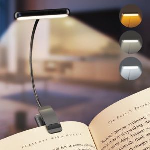 iFalarila Lampe de Lecture Rechargeable avec C&acirc;ble de Type-C, Liseuse Lampe Clip [3 Couleurs et 10 Luminosit&eacute;s] Mini Veilleuse Flexible &agrave; col de Cygne et &agrave; Pince pour Les Enfants (Jingzhaotech-FR, neuf)