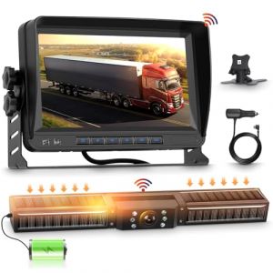 Caméra de Recul Solaire sans Fil avec Moniteur 7 Pouces, Hodozzy 10000mAh Caméra de Recul 1080P Vision Nocturne Etanche Caméra Recul Magnétique Solaire Rechargeable pour Voiture, Camping-Car, Camion (Hodozzy Direct, neuf)