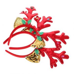 VALICLUD 2 Pièces bandeau lumineux Ramure couvre-chef en bois de renne oreilles bande de cheveux de noël cerf costume de girafe enfants bandeau en bois de renne pour femmes Plastique rouge (SHUI LIAO, neuf)