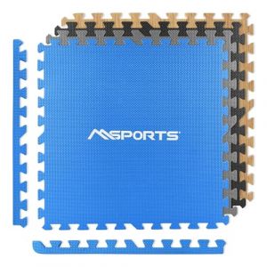 MSPORTS Lot de 8 tapis de protection pour puzzle de qualit&eacute; sup&eacute;rieure - 3,175 m&sup2; - Tapis de sol bleu roi 60 x 60 cm avec embouts - &Eacute;paisseur : 1,2 cm - Tapis de protection de sol de fitness (MST GmbH, neuf)
