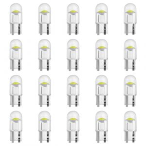 DewGulf 20 Pi&egrave;ces Ampoule LED Voiture - LED W5W T10 | &Eacute;clairage Int&eacute;rieur de Voiture Haute Performance | Pour Plafonnier Lumi&egrave;re de Porte Tableau de Bord Clignotant Feu de Position et Coffre (HaiHeChaoJin, neuf)