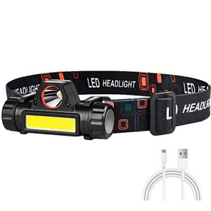 CREADY® Lampe Frontale LED Rechargeable | Lampe Frontale Puissante | Frontale LED Rechargeable | Lampe Frontale Enfant | Lampe Frontale Rechargeable | Lampe Torche Frontale | Lampe Frontal (CREADY, neuf)