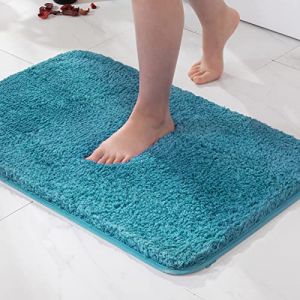 MIULEE Tapis Salle de Bain 1 Pièce Absorbant Antidérapant en Haute Hygroscopicité Fourrure Tapis d'Entrée pour la Douche Super Doux pour Chambre à Coucher Entrée de Cuisine 60x90CM Bleu Canard (MIULEE HOME, neuf)