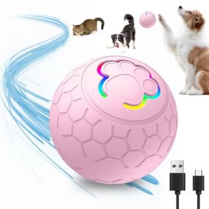 TBLMPNE Jouet pour Chien Interactif Balle Chien, Jouet pour Chien électronique Lavable et Durable, Jouet de Rouleau Automatique Intelligent Rechargeable, pour Tous Les Chiens et Chats (Rose) (TBLMPNE, neuf)