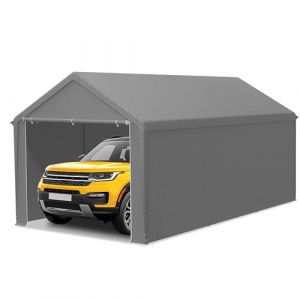 LILIIN Garage de tente 3 x 6 m résistant à l'hiver avec toit en polyéthylène (170 g/m²), pour voiture, SUV et camion, auvent de garage résistant aux UV, tente de stockage et tente de pâturage, parois (DiLinENSI, neuf)