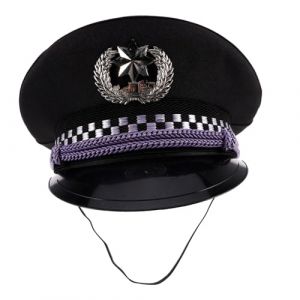 Baluue Chapeau Capitaine Marin Réglable pour Adultes Accessoire Halloween Pilote et Pirate Casquette Noire pour Costume Rôle Fête Déguisement (Fortune Luck, neuf)