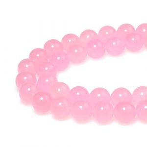 Perles Pierre 8mm Jade Quartzite Rose Perle Rondes Avec Trous pour la Fabrication de Bracelet Colliers Boucles d'oreilles et autres Bijoux (MJDCB., neuf)
