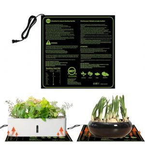 BORDEAG Tapis chauffant pour plantes avec thermostat, tapis chauffant pour germination des semis, animaux de compagnie, coussin chauffant pour plantes, semis, reptiles (50 cm x 52 cm) (CANZHOUH, neuf)