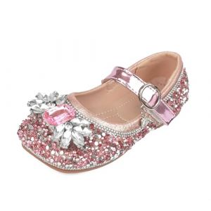 QUNUNOIRE-Chaussure Ballerines Princesse Fille Paillette pour Déguisement Ceremonie Mariage Carnaval Fête Rose 30 (YTZ Store, neuf)
