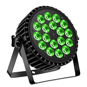 DELIBANG LED Par Projecteur 200W 18 LED Lumière de scène Lumière de discothèque 8CH Par LED Lumière RGBW DMX Strobe Sound Mode actif Eclairage DJ Effet de lumière pour show Bar KTV Party Halloween (Top-Uking Headlights, neuf)