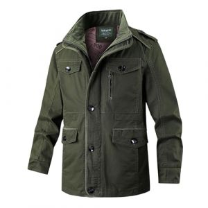 Veste Saharienne Homme - Détente Légère Veste de Travail Bomber Veste de Sport Fine Anti-Vent (VAN MIA, neuf)