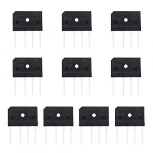 ECSiNG 10pcs GBJ2510 25A 1000V Pont Redresseur à Travers Trou Plat Diode Pont Redresseur pour Commutation Alimentation LED Lumière Circuits Électroniques (ECSiNG, neuf)