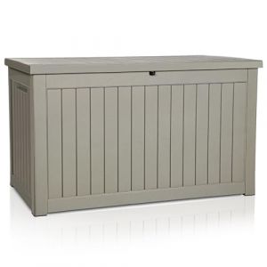 InTheMarket Grande boîte de rangement d'extérieur avec couvercle verrouillable – Résine ou polypropylène résistant aux intempéries – 118 L à 880 L – Coffre étanche pour terrasse, jardin, garage (ACTIVEIRELAND, neuf)