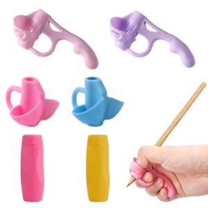 Lot de 6 Grippies Aide écriture, Aide à l'Écriture Silicone Souple, Protège Doigt pour Apprendre à Écrire, Pour Enfants Étudiants Aide Ecriture Enfant, Devoirs Dessin Cahier Magique Écriture (ANETTEE GLOBALISS, neuf)