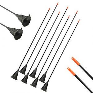 SHARROW 12pcs Fl&egrave;che d'enfants Fl&egrave;che Ventouse Sucker Fl&egrave;che Jeunesse Chasse S&ucirc;r Sucker Fl&egrave;ches pour Arc Recourb&eacute; Arc Fl&egrave;ches Arc Set Tir &agrave; la Cible en Plein Air (Noir) (AME Archery Shop, neuf)