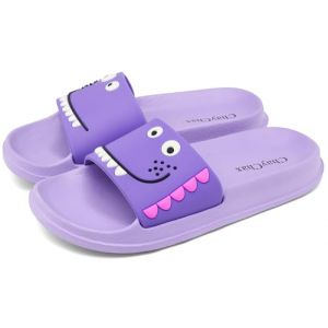 ChayChax Pantoufles de Bain Enfants L&eacute;ger Maison Pantoufles Antid&eacute;rapant Sandales de Piscine Plage pour Garcon Filles,Violet,34/35 EU=Fabricant 35 (Yooeenn, neuf)