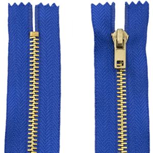 AERZETIX - C61317 - Lot de 2 Fermetures &eacute;clair non s&eacute;parables 20 cm en m&eacute;tal - fermeture &agrave; glissi&egrave;re - couleur bleu royal - couture maroquinerie trousses jupe robe v&ecirc;tement pantalon mercerie (Tuning, neuf)