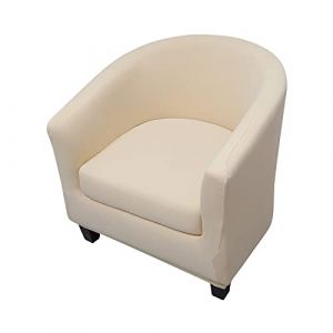 Highdi Housse de Fauteuil Cabriolet Chesterfield 2 Pièces, Extensible Couverture de Fauteuil Housse de Canapé Lavable Revêtement de Chaise Protecteur de Fauteuil (Couleur Unie - Beige) (Highdi, neuf)