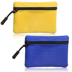 Lot de 2 Porte-Monnaie &agrave; Fermeture &eacute;clair pour Femme et Homme, en Tissu Oxford, Petit Porte-Monnaie pour Fille et gar&ccedil;on, Mini Pochette Portable pour pi&egrave;ces de Monnaie (Jaune + Bleu) (SUBTAVIK FR, neuf)