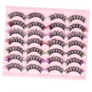 BESTYASH 14paires Kit d Extensions De Cils Synthétiques De Faux Cils Individuels Cosmétiques Colorés Recourbés (Feast of Yan, neuf)