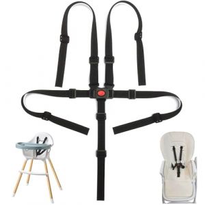Sangle de S&eacute;curit&eacute; pour Chaise Haute, Harnais 5 Points pour Poussette,Ajustable Ceinture de S&eacute;curit&eacute; pour Poussette,pour Chaise Haute B&eacute;b&eacute; Landau et Poussette harnais chaise haute bebe (ISUJ1JUSI, neuf)