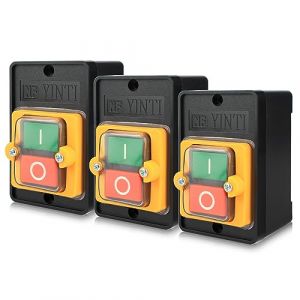 Commutateur de machine Interrupteur poussoir de rechange : Nizirioo 3 pièces Commutateurs de machine AC220 V/380 V 10 A Interrupteur à bouton-poussoir ON/OFF pour commutateur de machine KAO-10KH (YOUXIUDEDIANPU, neuf)