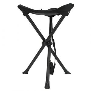 Luqeeg Tabouret Trépied Pliant Compact, Portable 3 Pieds Haut Slacker Chaise Trépied Siège pour Camping en Plein Air Marche Chasse Randonnée Pêche Voyage, Support 200KG (Noir) (Luqeeg, neuf)