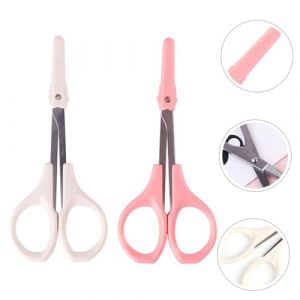 HAPINARY Ciseaux De Beaut&eacute; 2PCS En Acier Inoxydable Ciseaux &agrave; Sourcils Et &agrave; Cils De Pr&eacute;cision Courb&eacute; Droit Outil De Beaut&eacute; (Gan Gardner, neuf)