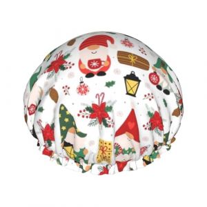 Bonnet de douche réutilisable avec imprimé nain mignon - Double couche - Garde les cheveux au sec - S'adapte à toutes les têtes (Zhengzhou Ningqi Network Technology Co., Ltd, neuf)