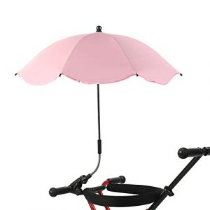 Parapluie de Chaise avec Pince, Parasol Réglable pour Chaise de Plage, Parapluie de Protection UV pour Chaise de Terrasse Extérieure, Chaise de Plage, Poussette, Fauteuil Roulant et Chariot,(Rose) (YAFANTING, neuf)