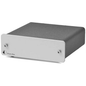 Pr&eacute;amplificateur Phono avec Sortie Haute Pression Pro-Ject Phono Box MM/MC Argent&eacute; (AKUSTIK-PROJEKT, neuf)