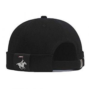 YAMEE Bob Homme Docker Bonnet Femme Casquette Neuf Urban Style Bord Roul&eacute; r&eacute;tro Travailleur Marin Unique Street d&eacute;contract&eacute; Brimless Chapeau (One Size 56-58cm) (YAMEE, neuf)
