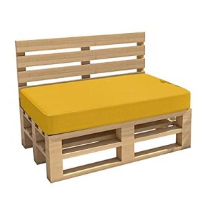 chilly pilley Coussin De Palette EU Impermeable Coussin De Jardin Intérieur Extérieur Lavable Amovible Coussin De Siège Coussin De Dos (Coussin D'assise 120x60x15, Jaune) (chillypilley, neuf)