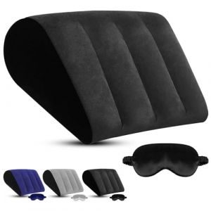 ProPillows Coussin de Releve Jambe Gonflable - Oreiller de Voyage Portable et &Eacute;tanche pour Soutien Lombaire, &Eacute;l&eacute;vation des Jambes et Confort - Id&eacute;al pour Maison, Lit, Bureau, Plage(Noir) (ProPillows  EU, neuf)